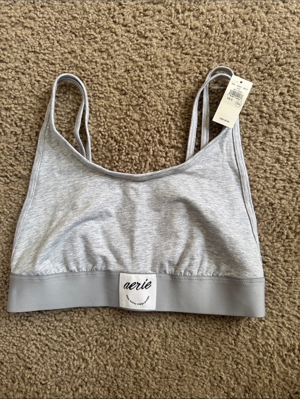 Aerie New Bralette Yoga Comfort Lounge Gray Small